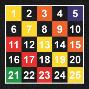 Alternate Panels Number Board 1-25