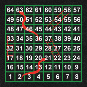 Grid Style Snakes & Ladders 1-64